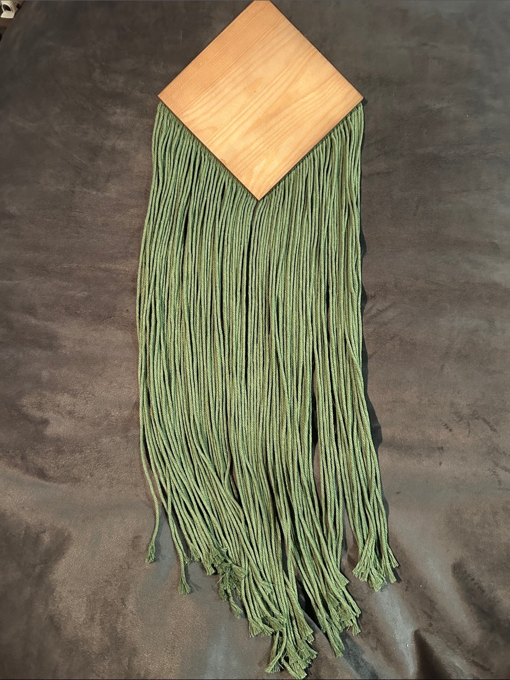 Handmade Macramé Wall Hanging in Olive Green